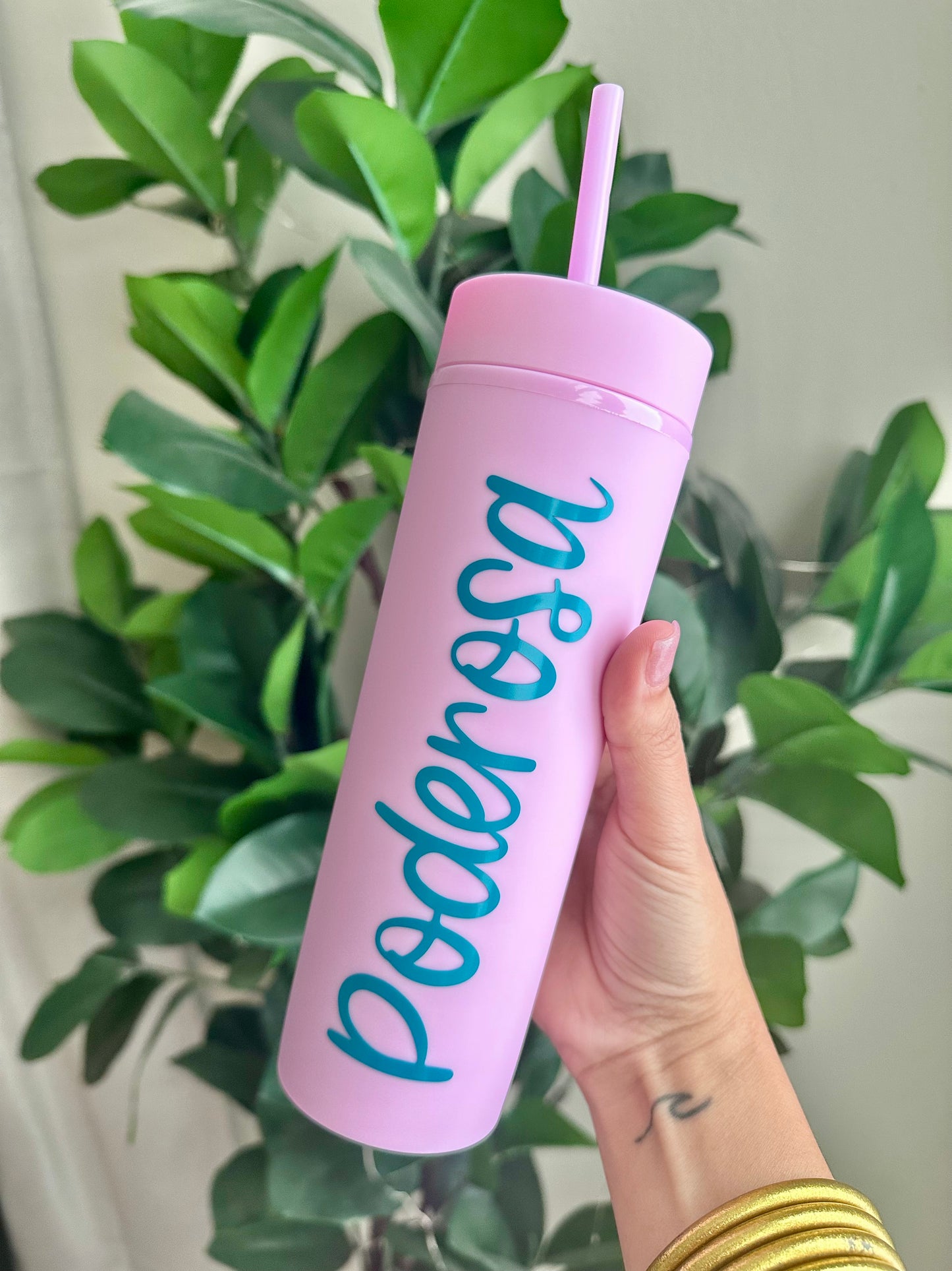 Poderosa Pink Tumbler – Soft Girl Era Aesthetic, 20oz with Straw
