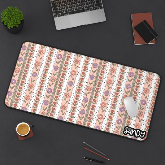 Floral Desk Mat - Elegant Workspace Decor, Computer Mat, Home Office Accessory, Teacher Gift, Inspirational Desk Pad