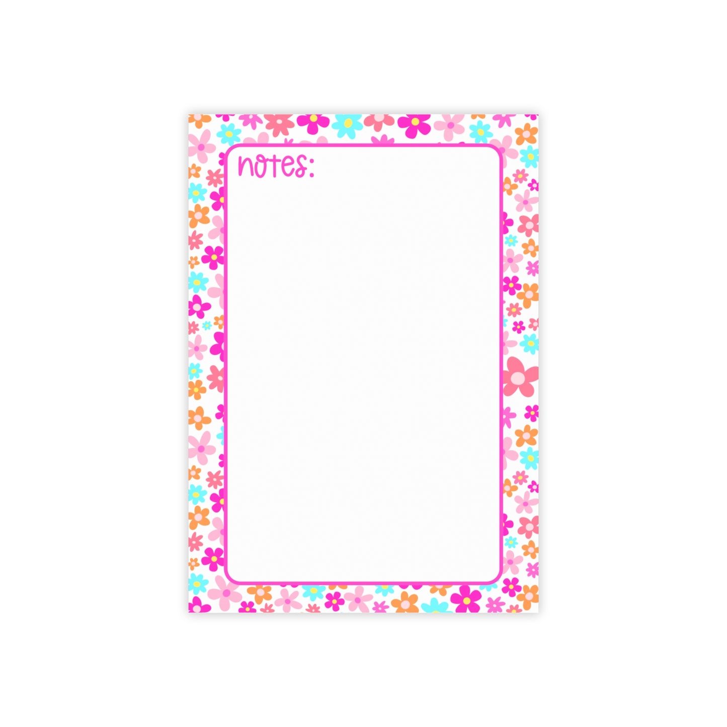 Flower Pattern Post-it® Note Pads - Bright & Colorful Sticky Notepad for Everyday Use