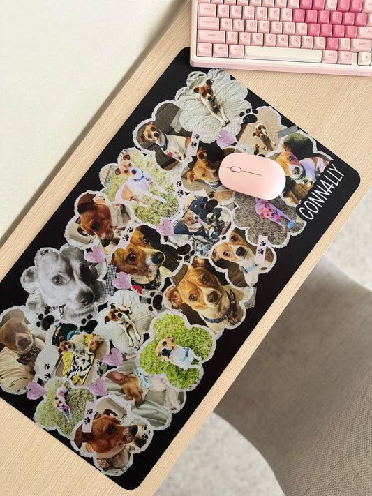 Personalized Cute Pet-Themed Desk Mat, Personalized Desk Accessory, Dog Lover Gift, Upload your Dog or Pet’s Photos