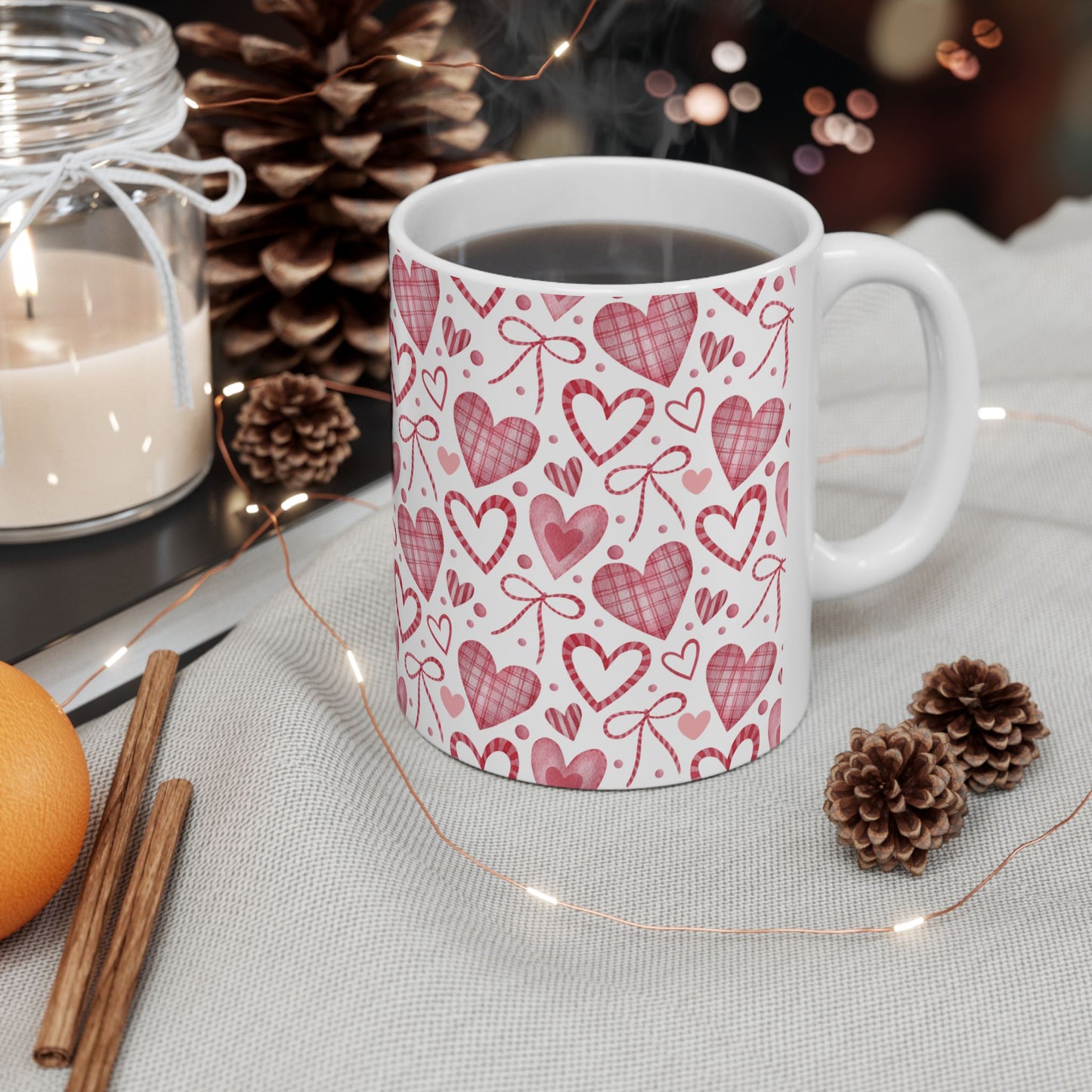 Coffee Mug (11oz) - Valentine’s Coquette Bows