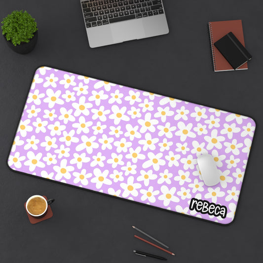 Daisies Desk Mat Pastel Purple,  Floral Desk Mat - Cute Workspace Decor, Office Organizer, Gift for Students, Desk Accessories for Home, Gamers