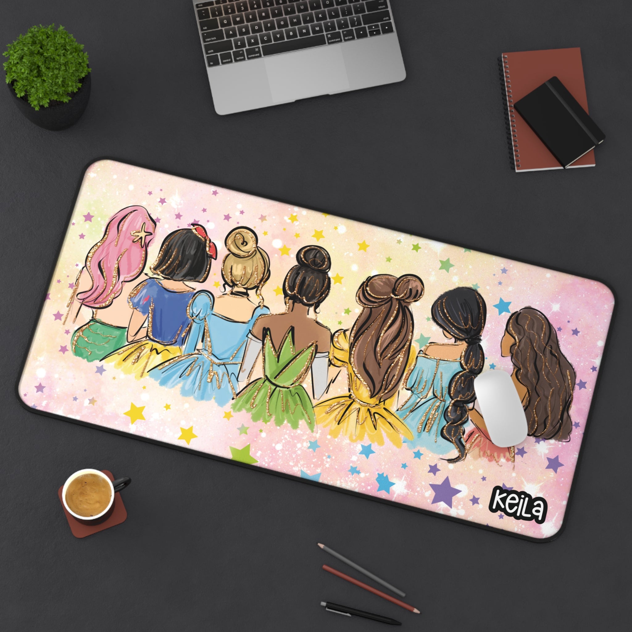 Personalized Princess Design Desk Mat – Cute Designs by Keila LLC