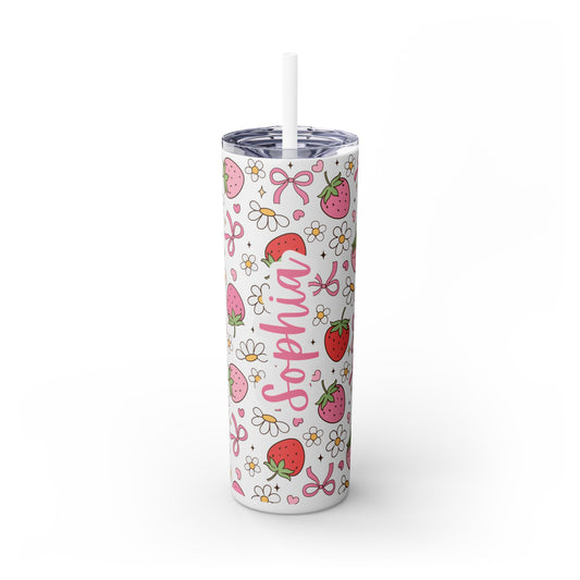 Personalized Skinny Tumbler with Straw, 20oz