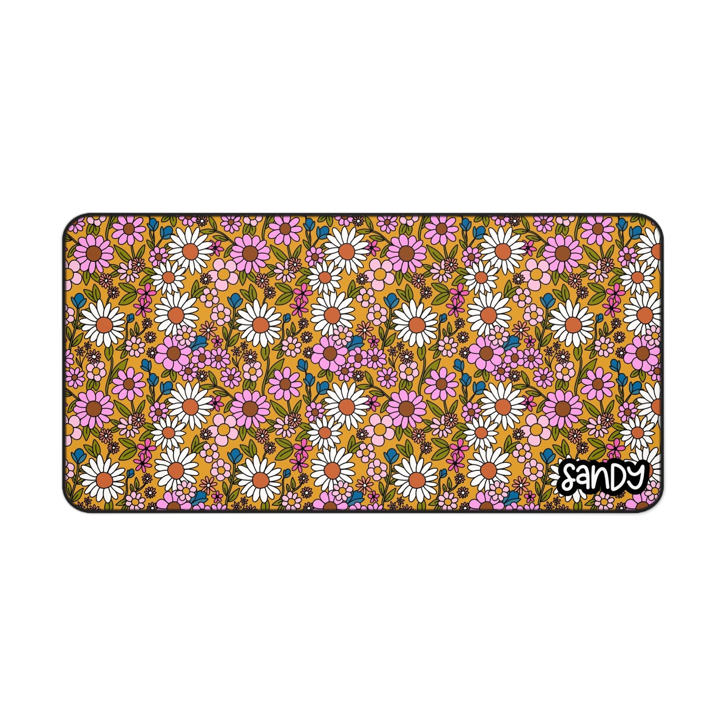 Fall Daisies Desk Mat - Floral Desk Mat - Vibrant, Stylish, Perfect for Home Office & Gifts, Flower Pattern, Ergonomic Desk Accessory, Workspace Decor