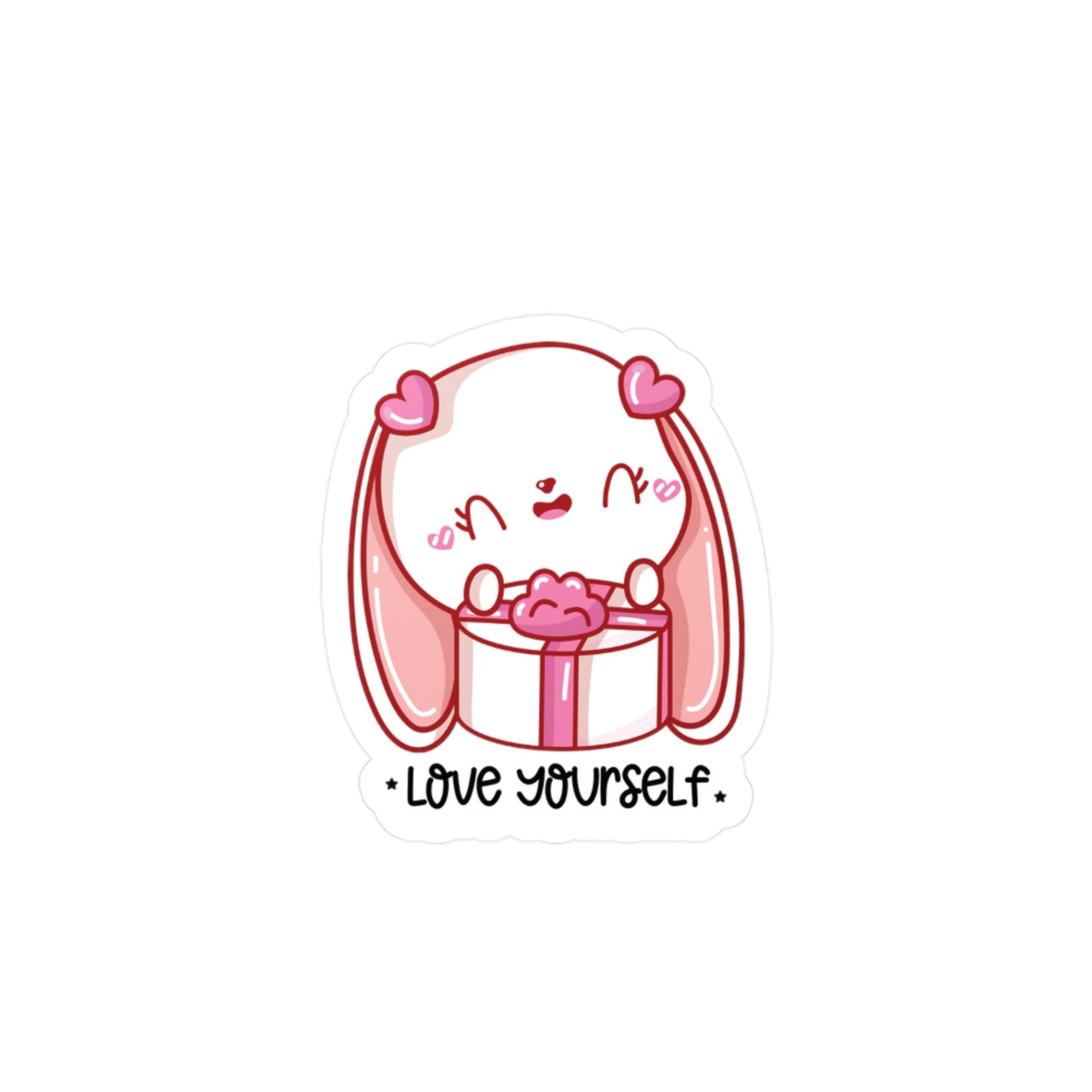 Cute Bunny Sticker (waterproof) 2”x2” | Love Yourself Sticker