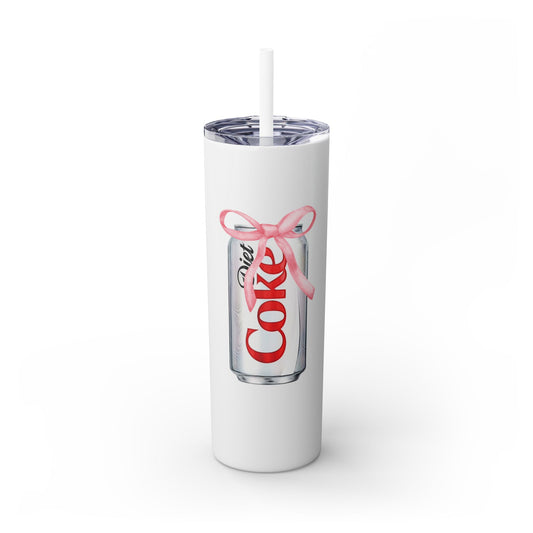 Diet Coke Skinny Tumbler with Straw, 20oz