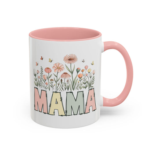 Floral 'MAMA' Accent Coffee Mug - Perfect Gift for Moms