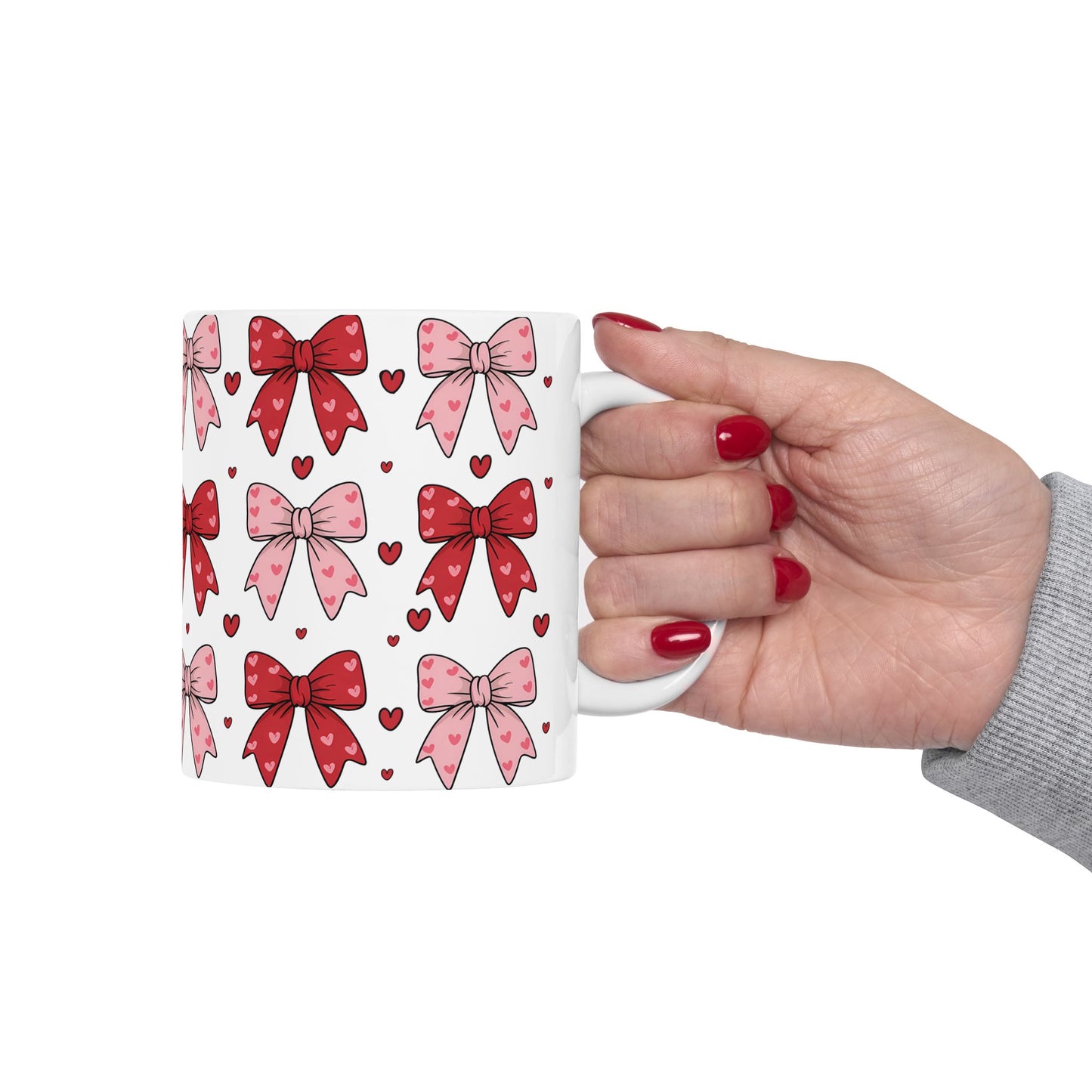 Coffee Mug (11oz) - Valentine’s Coquette Bows