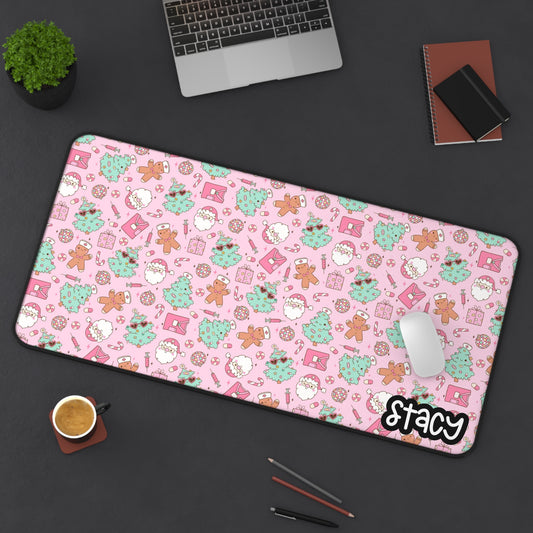 Nurse Christmas Themed Desk Mat | Holiday Desk Mat for Nurse