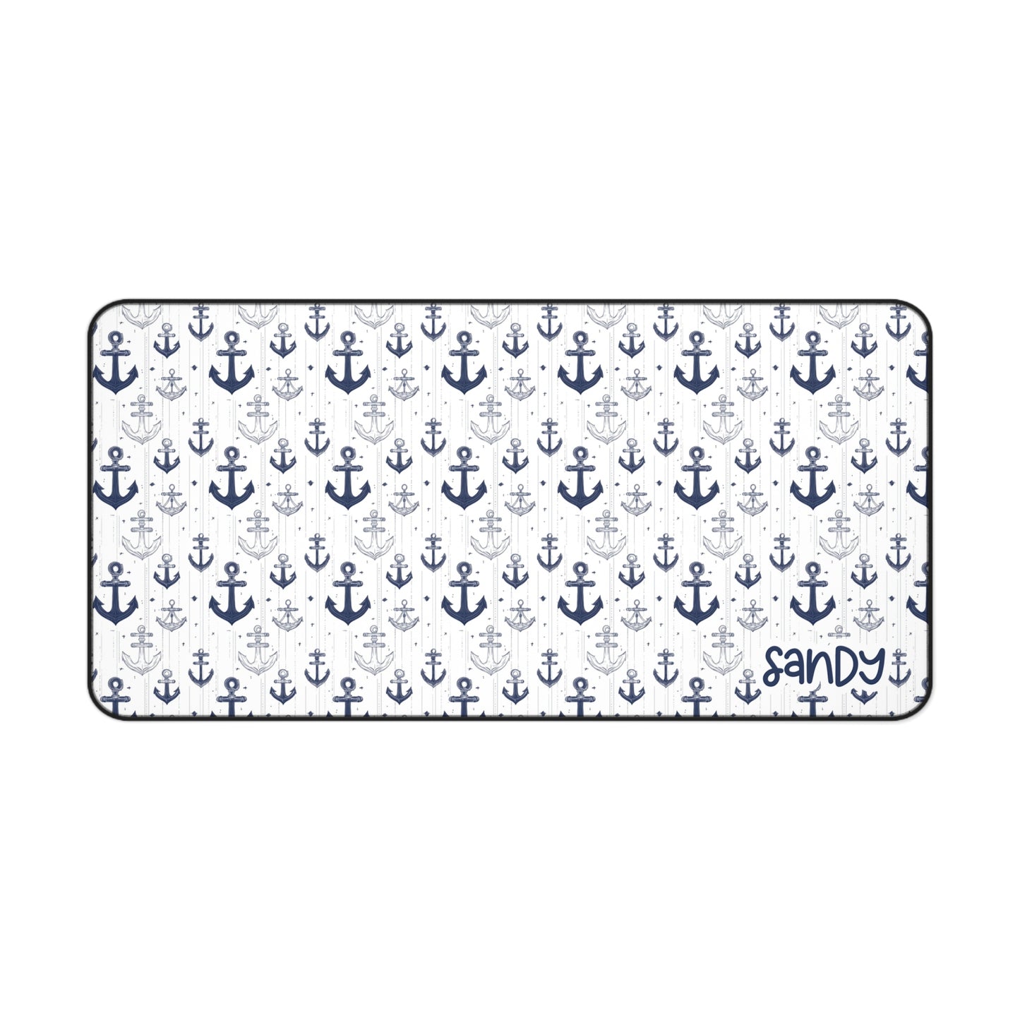 Nautical Anchor Pattern Desk Mat — Coastal Mouse Pad for Home Office
