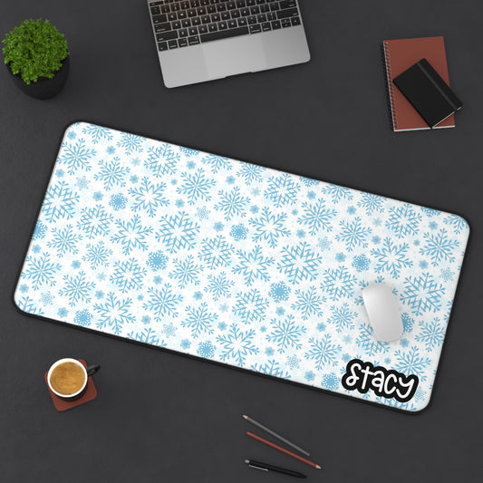 Snowflake Desk Mat for Winter Office Decor