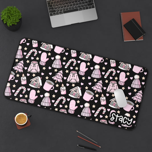 Cozy Holiday Desk Mat with Winter Wonderland Design