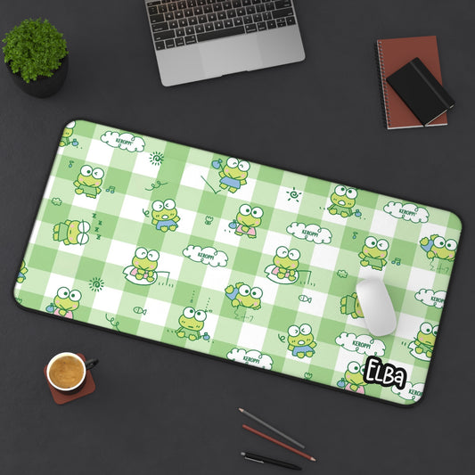 Cute Keroppi Desk Mat — Green Kawaii Mouse Pad for Work & Gaming