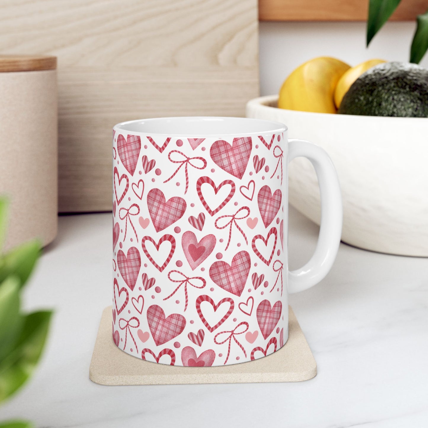 Coffee Mug (11oz) - Valentine’s Coquette Bows