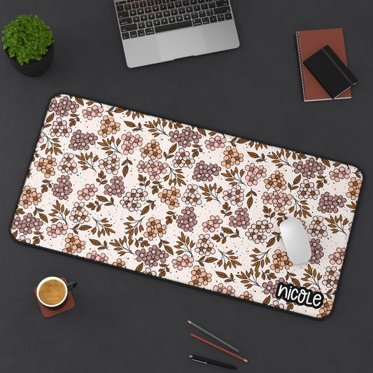 Autum Floral Desk Mat for Home Office, Elegant Workspace Decor, Personalized Gift for Students, Ergonomic Mouse Pad, Computer Mat