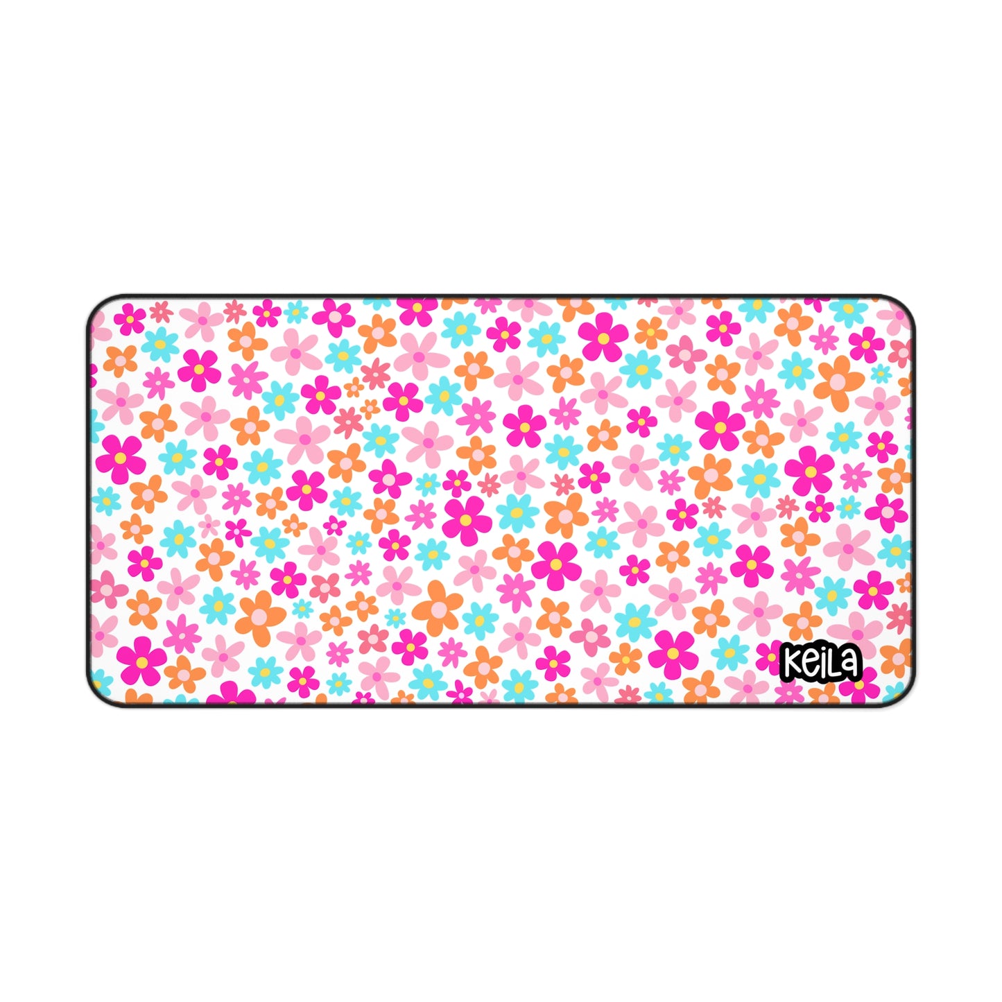 Colorful Floral Desk Mat – Cute Office Decor with Vibrant Flowers
