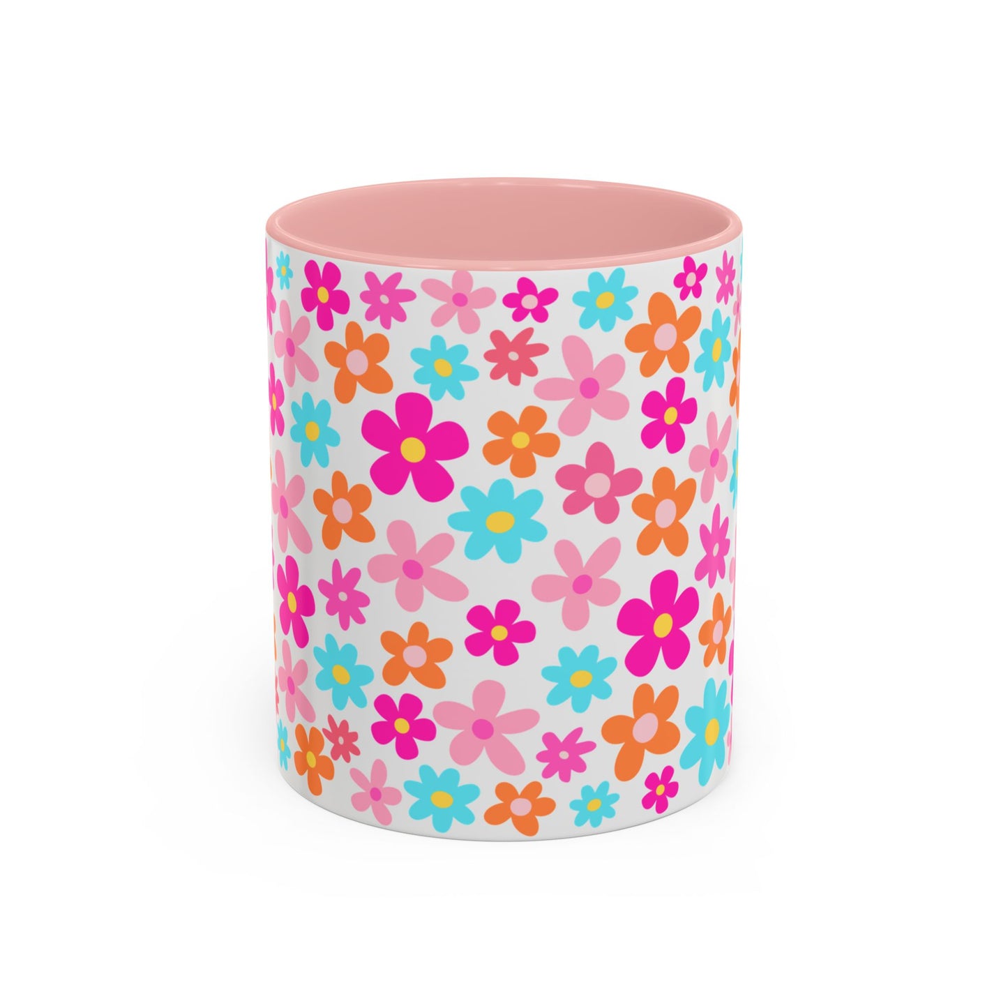 Colorful Floral Accent Coffee Mug for Bright Mornings