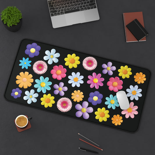 3D Floral Daisies Desk Mat | Cute Desk Pad