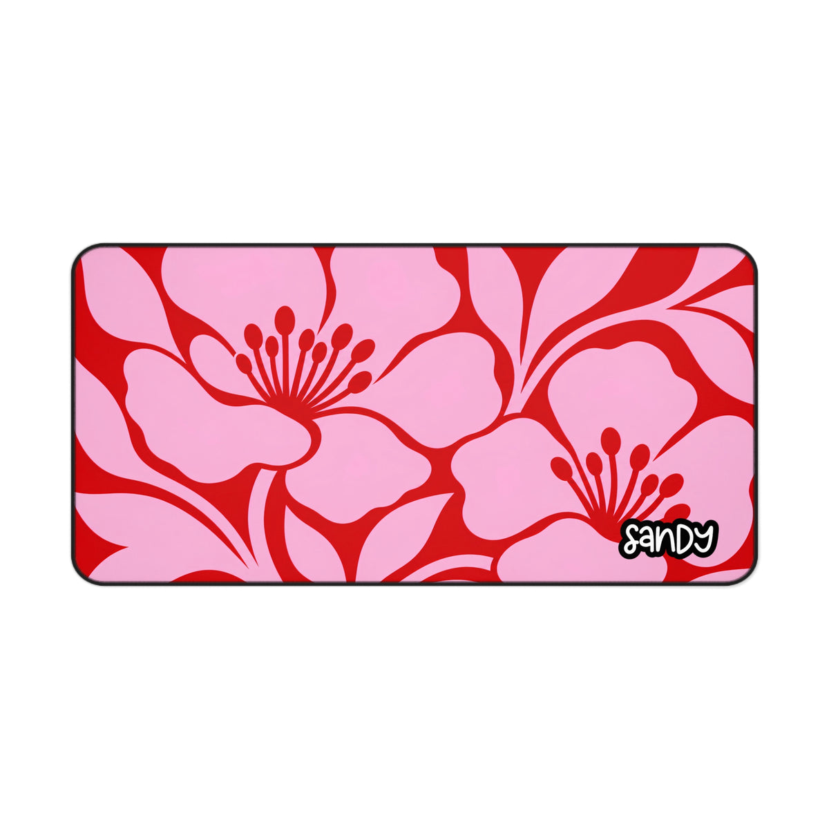 Floral Pink & Red Desk Mat