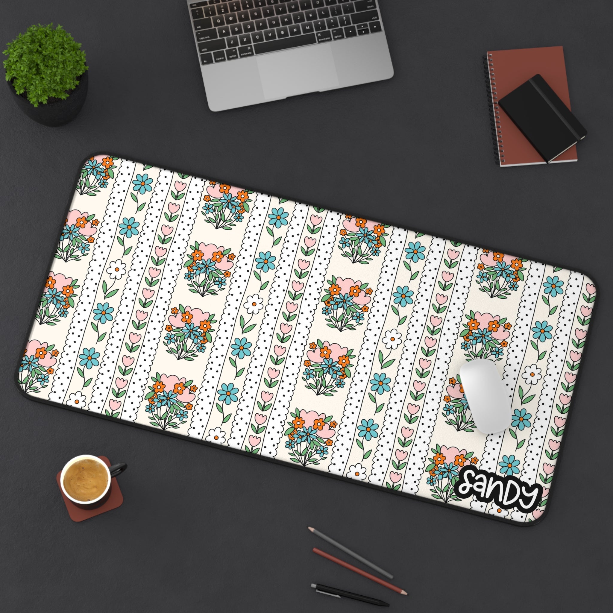 Floral Desk Mat – Perfect Workspace Addition for Home Office, Gift for ...