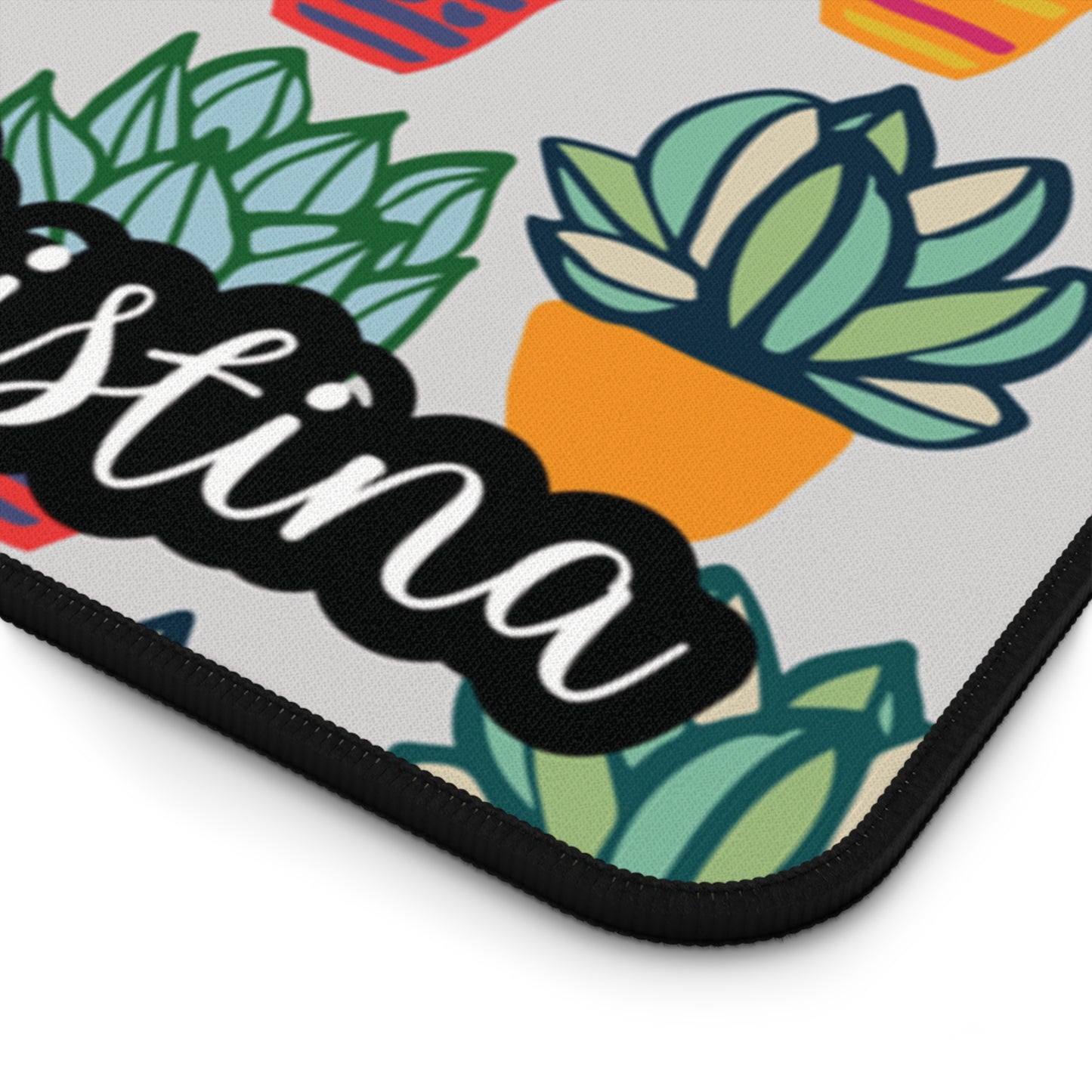 Personalized Succulent Cactus Themed Desk Mat | Cute Desk Pad