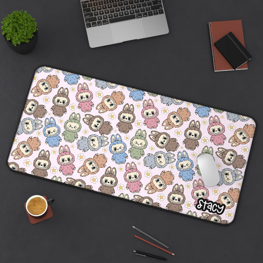 Cute Labubu Desk Mat for Gamers, Colorful Mouse Pad, Office Decor, Gift for Students, Kawaii Desk Accessory