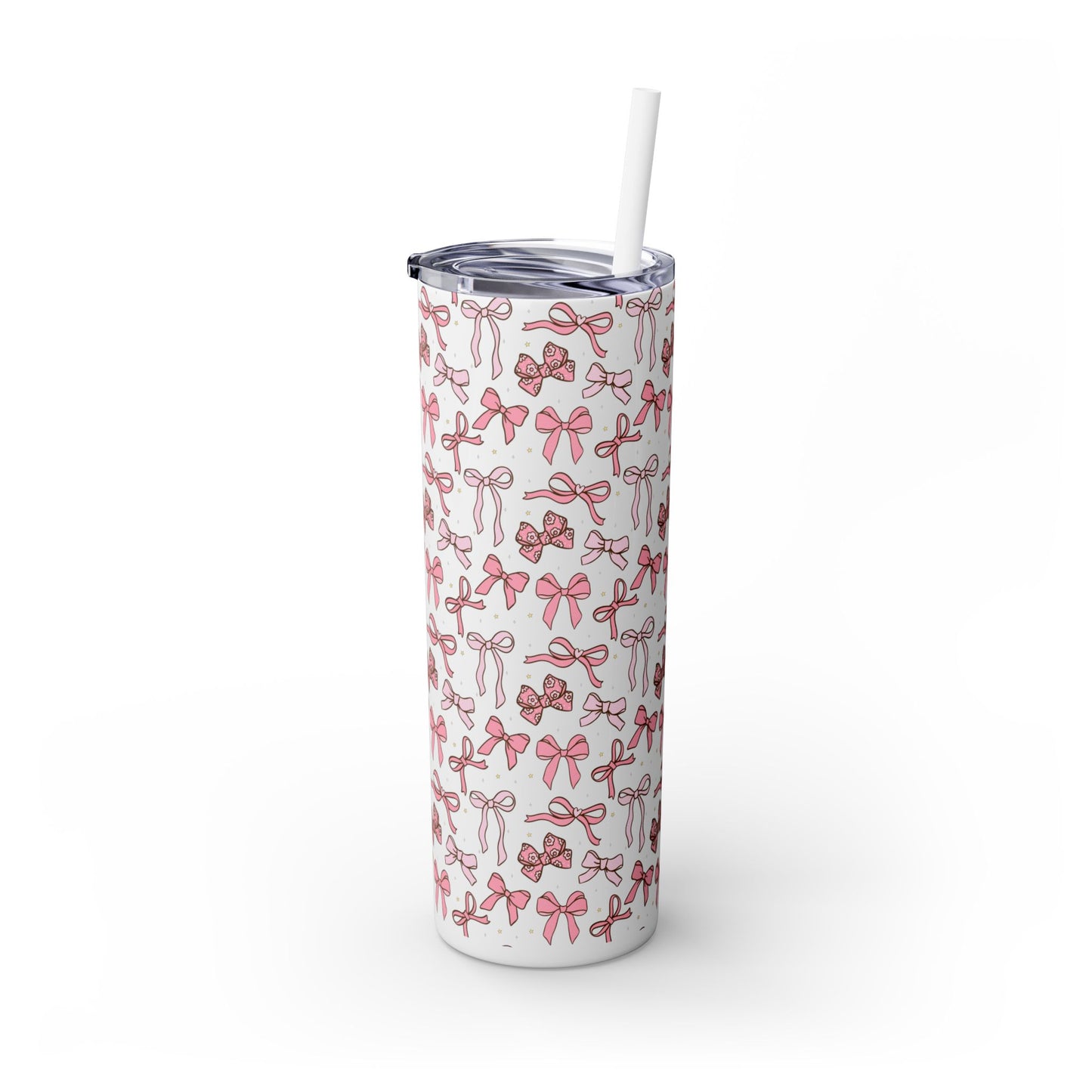 Coquette Pink Bows 20oz Skinny Tumbler | Ballet Inspired Tumbler