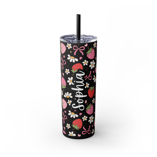 Personalized Matte Skinny Tumbler with Straw, 20oz