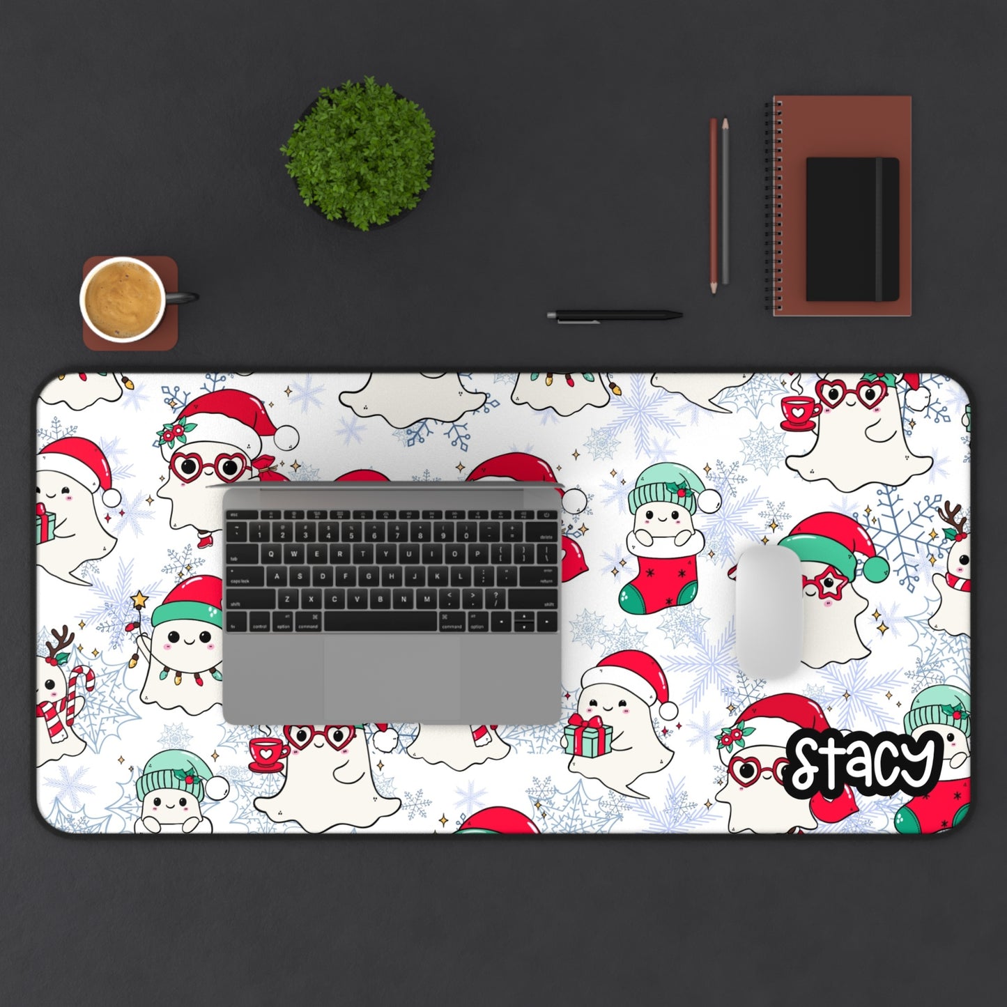 Cute Christmas Ghosty Desk Mat