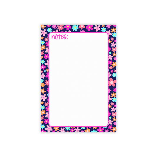 Flower Pattern Post-it® Note Pads - Bright & Colorful Sticky Notepad for Everyday Use