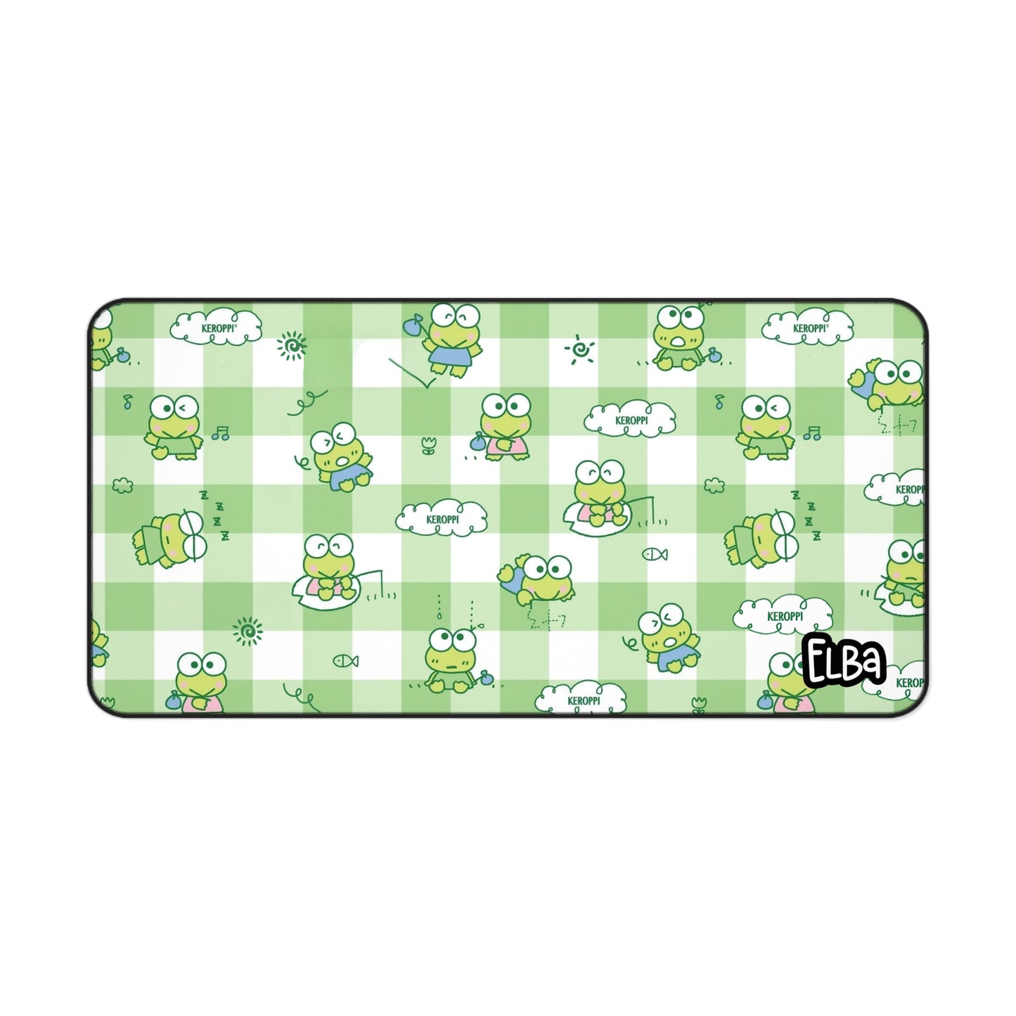 Cute Keroppi Desk Mat — Green Kawaii Mouse Pad for Work & Gaming
