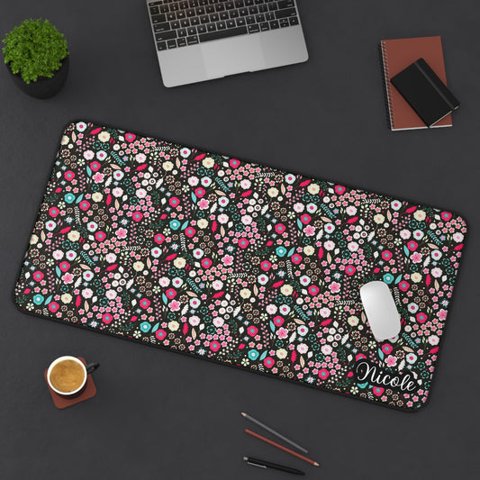 Personalized Botanical Desk Pad 
| Chic Bloom Desk Mat | Aesthetic Workspace Upgrade | Personalized Desk Mat | Cute Desk Pad