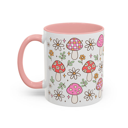 Whimsical Mushroom Coffee Mug - Floral Design for Nature Lovers