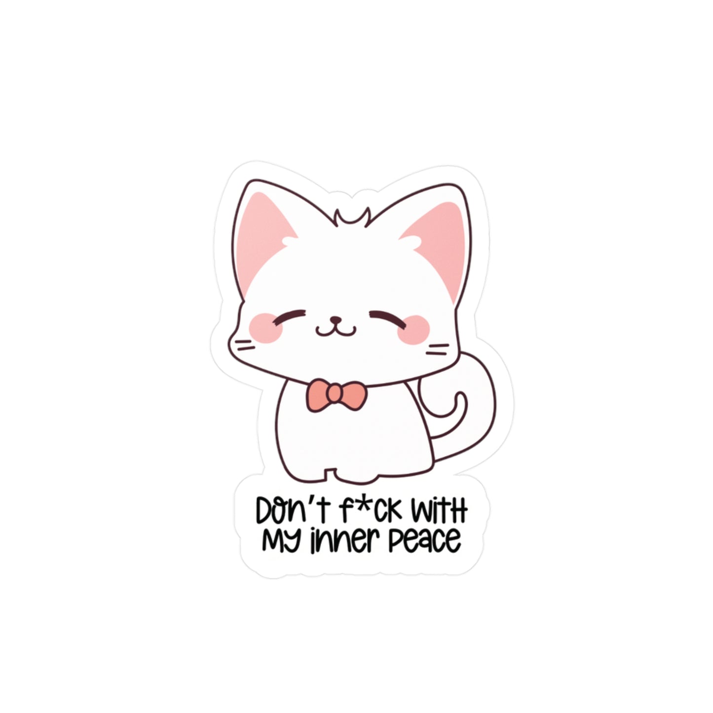 Cute Cat Sticker (waterproof) 2”x2” | Funny Cat Sticker