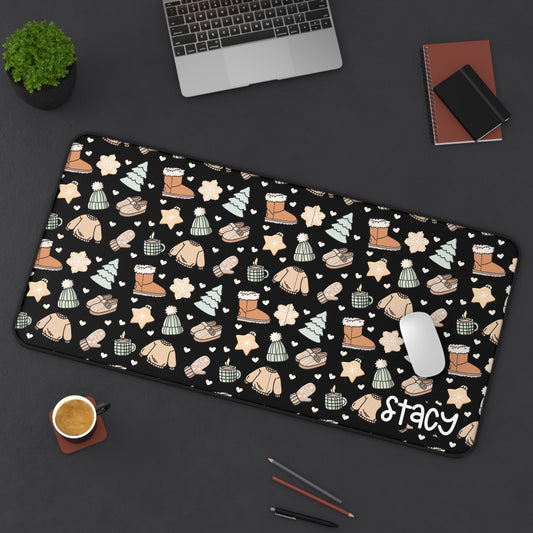 Cozy Vibes Desk Mat | Sweater Weather Desk Mat (black)
