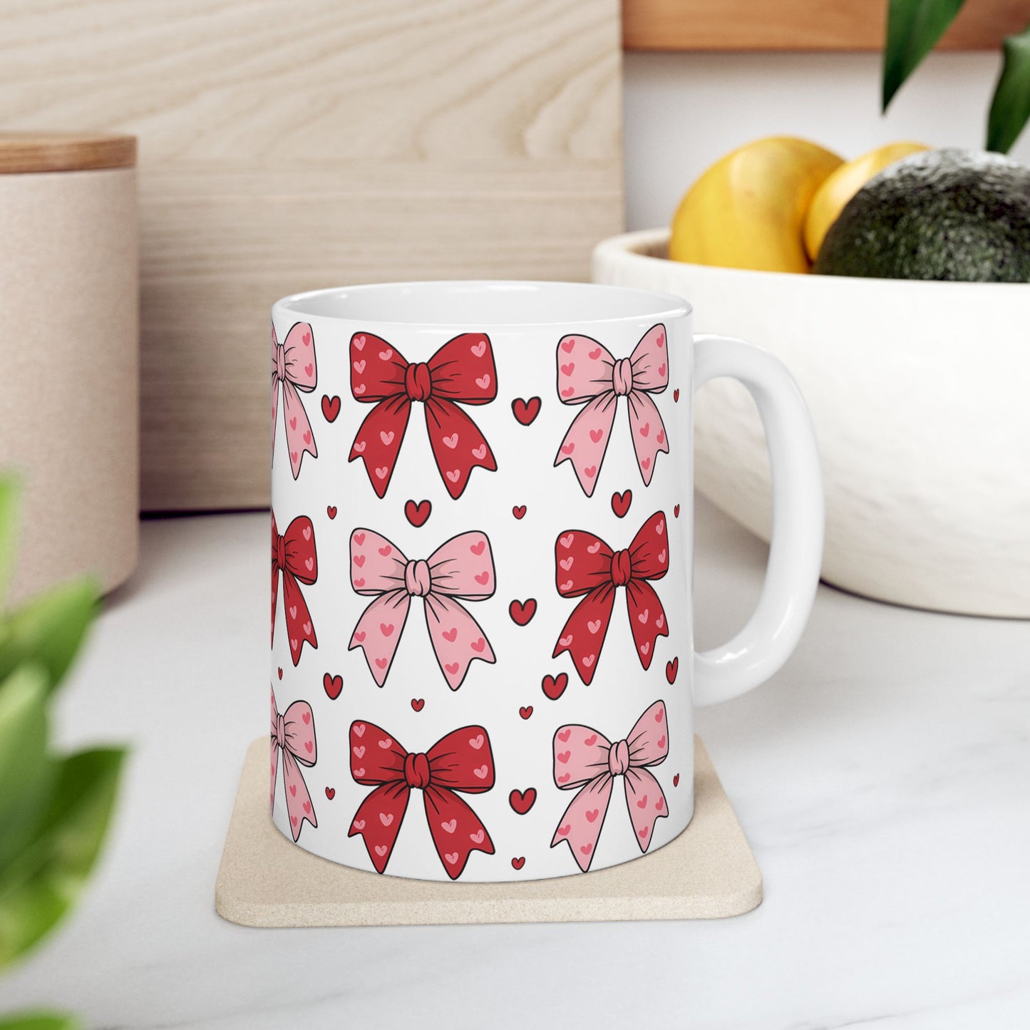 Coffee Mug (11oz) - Valentine’s Coquette Bows