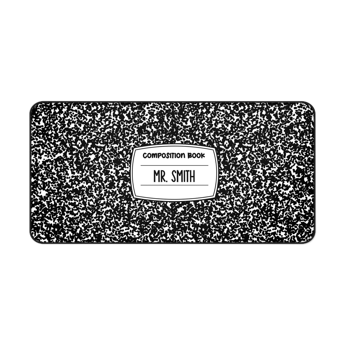 Mr. Composition Notebook Desk Mat | Personalized Male Teacher Mousepad