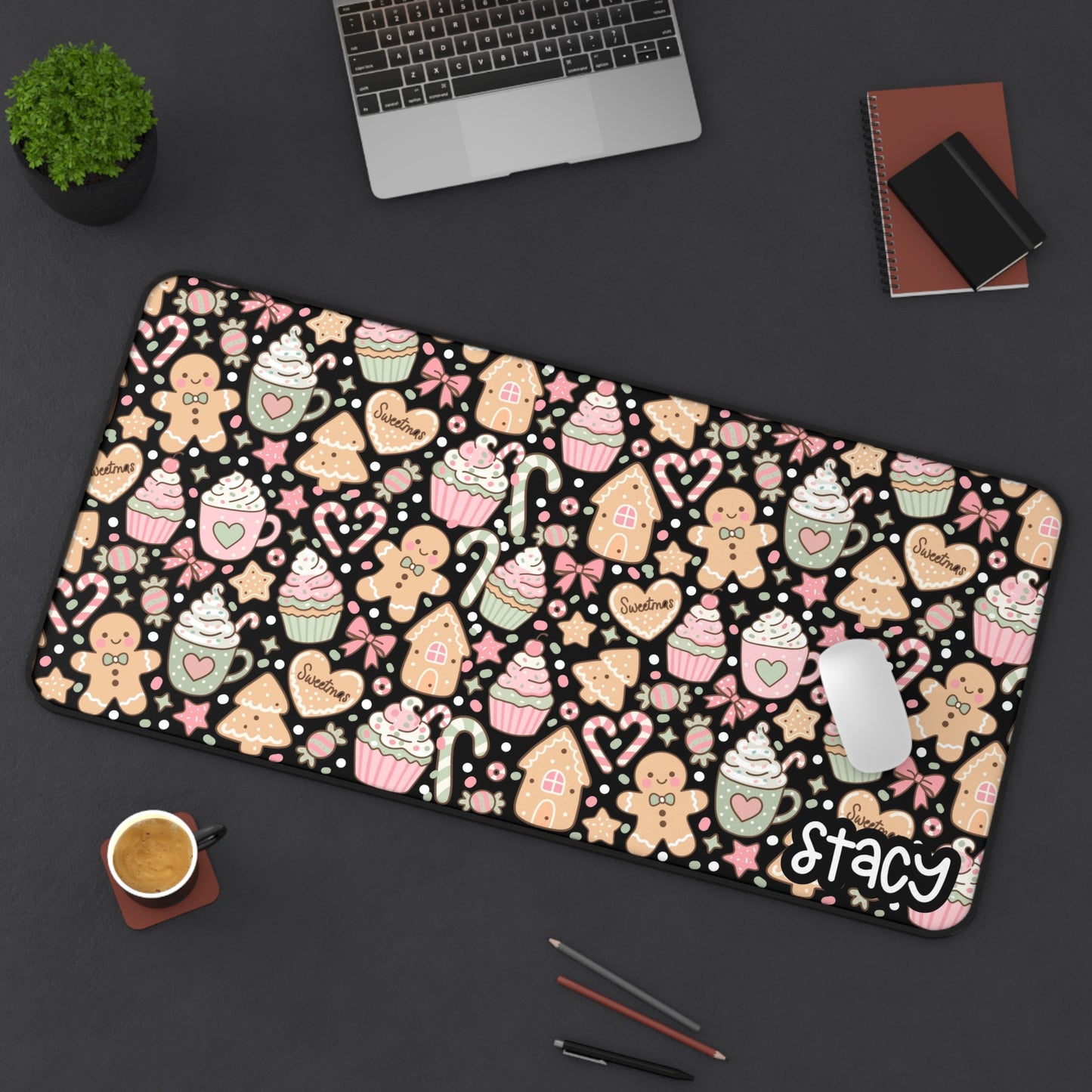 Gingerbread & Hot Cocoa Holiday Cheer Desk Mat