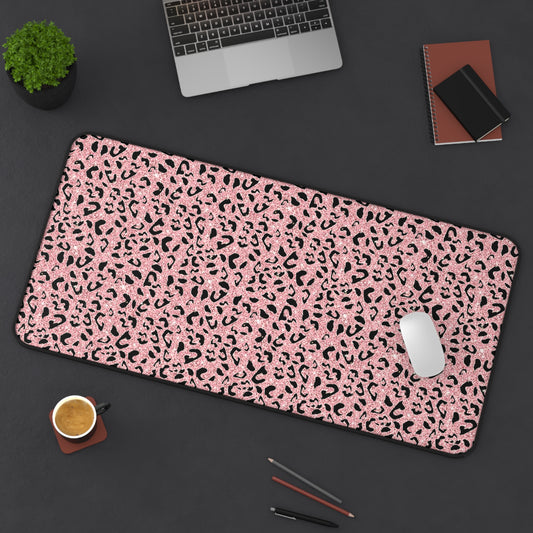 Chic Leopard Print Desk Mat | Stylish Workspace Decor, Mouse Pad, Office Accessories, Gift for Her, Home Office Decor