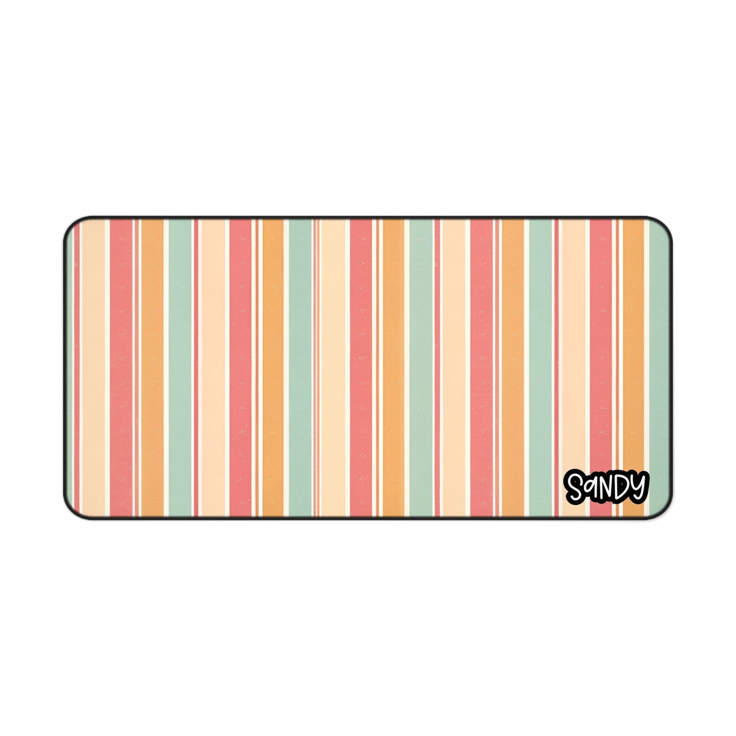 Retro Striped Desk Mat — Pastel Stripes Desk Mat