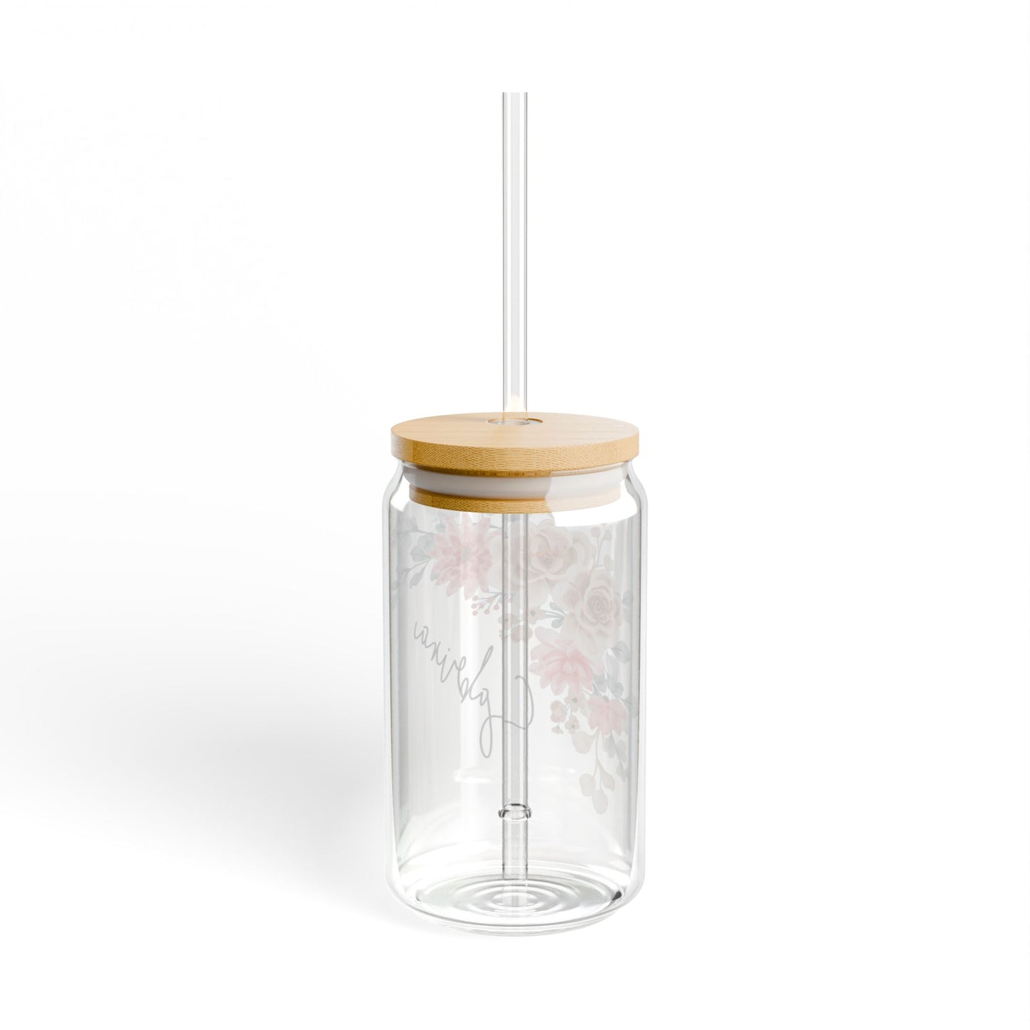 Personalized Glass Cup, 16oz | With Lid & Straw