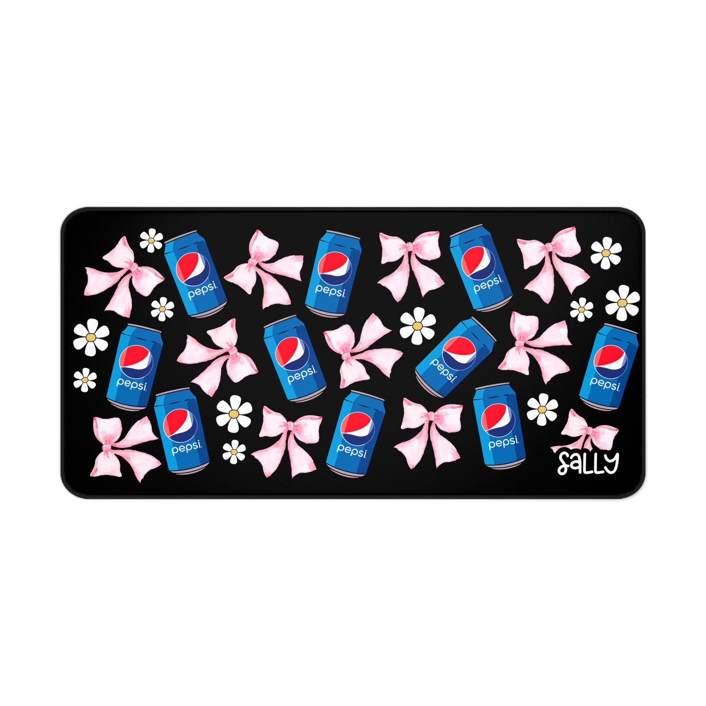 Soda Cans & Pink Bows Desk Mat — Soda Themed Mouse Pad