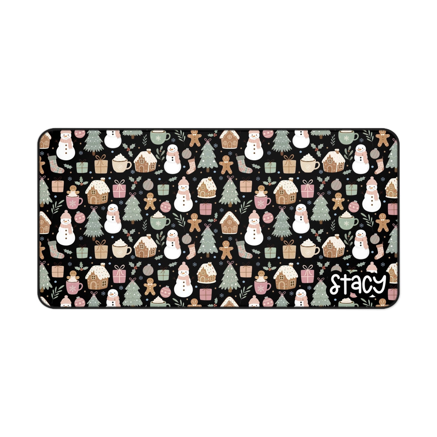 Personalized Christmas Desk Mat – Santa, Snowmen & Holiday Cheer