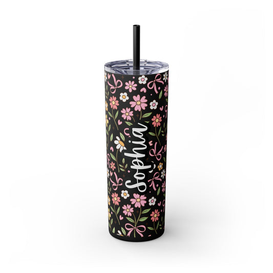 Personalized Matte Skinny Tumbler with Straw, 20oz