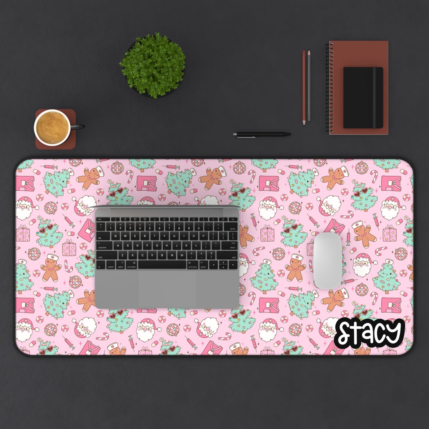 Nurse Christmas Themed Desk Mat | Holiday Desk Mat for Nurse