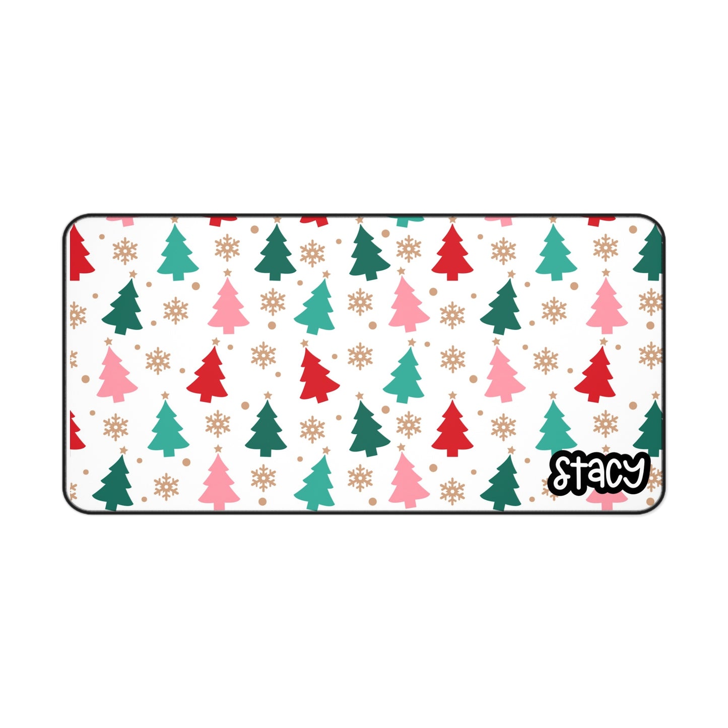 Colorful Christmas Tree Desk Mat - Festive Holiday Office Decor