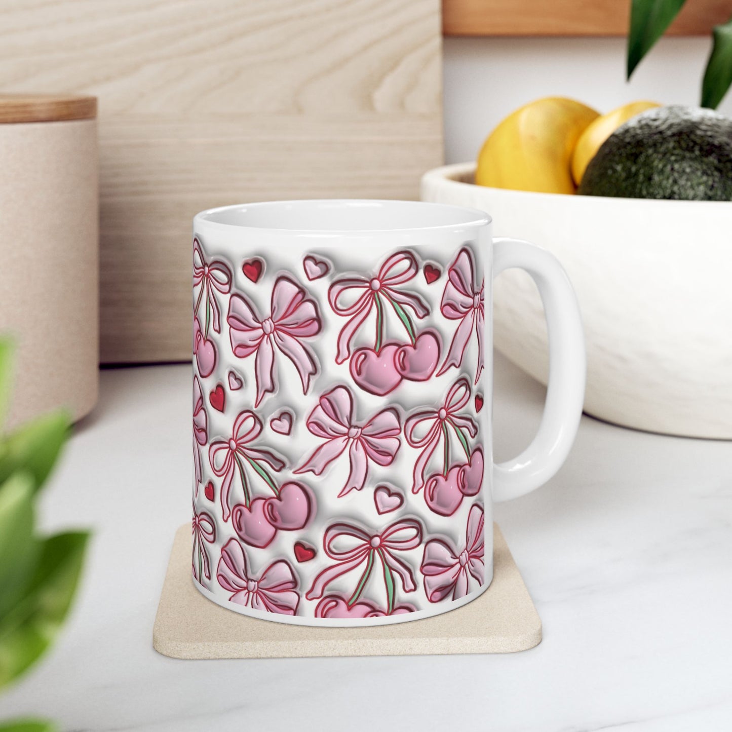 Coffee Mug (11oz) - Valentine’s Coquette Bows