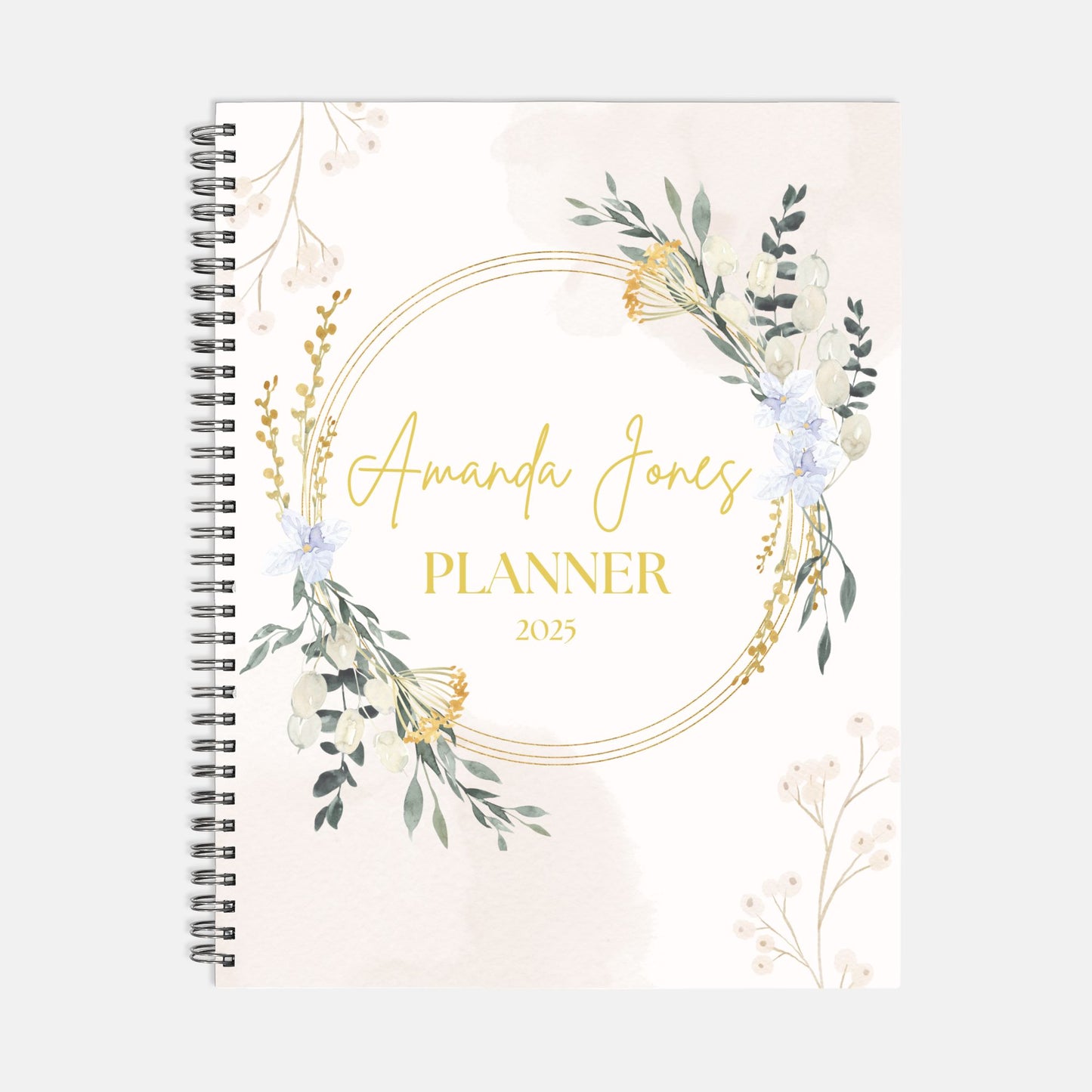 8.5 x 11 Personalized 2025 Planner Hardcover Spiral