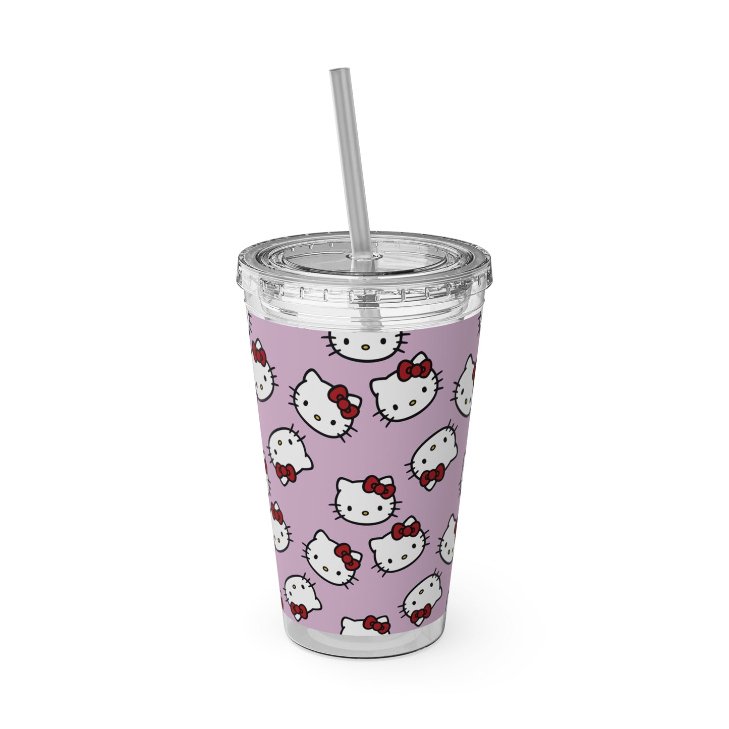 Hello Kitty Christmas Acrylic Tumbler with Lid & Straw, 16oz